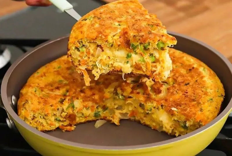 Omelete Rápido com Legumes
