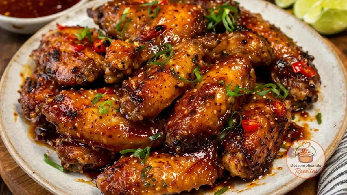 Asas de Frango Crocantes na Air Fryer com Toque Tailandês