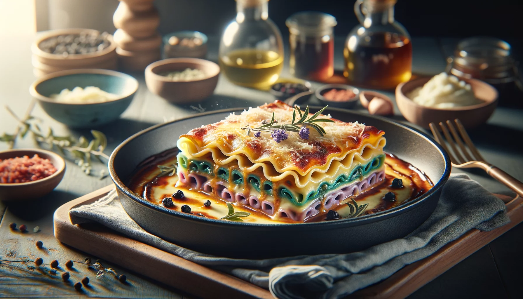 Lasanha de Frigideira com Massa de Pastel e Molho Cremoso