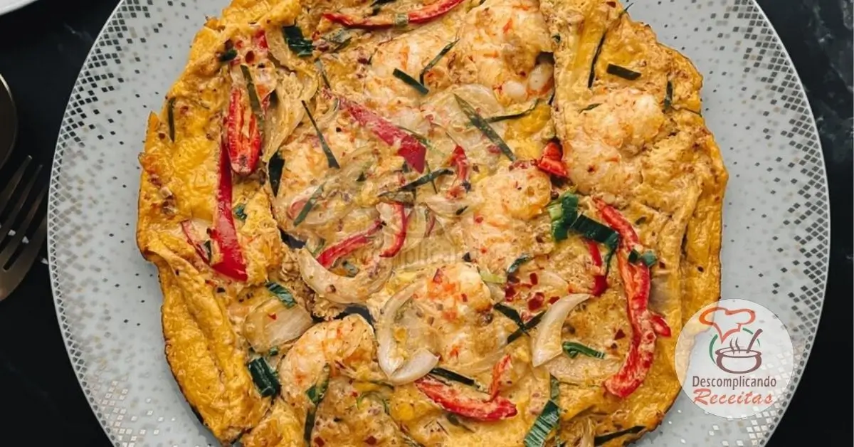 Omelete de Camarão Picante Tailandês