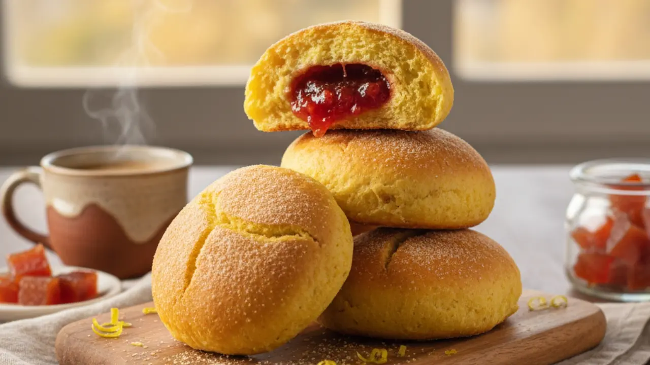 Pãozinho de Fubá com Goiabada: A receita de vó que fica fofinha e perfeita para o café